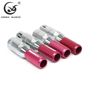 XLR Jack tak YIVO XSSH ses Hi-End toptan HIFI DIY tek kristal bakır kaplama saf gümüş ses adaptörü 3pin XLR konektörü