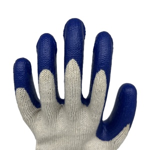 Durable Anti-Slip <strong>Latex</strong> Knitted <strong>Gloves</strong> with <strong>Latex</strong> Crinkle Palm Coating CE Certified Customizable for Personal Care Use - Product Image 2