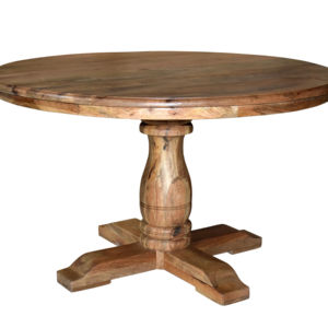 Nouvelle table à manger ronde classique en bois massif durable, 6 places, imperméable, pour la salle à manger à domicile, les restaurants et les cafés - Product Image 3