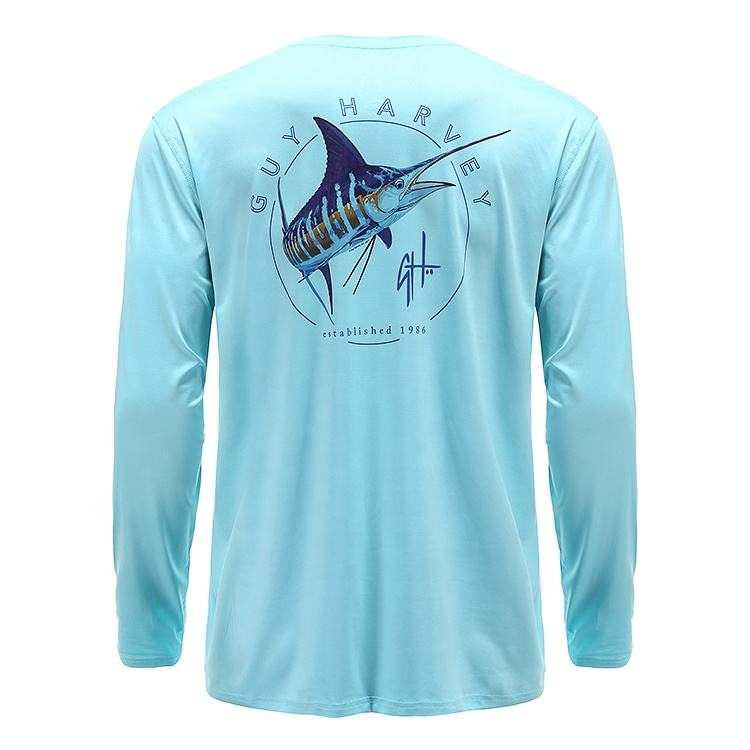 Navy Blue Fishing Shirts Durable, UV Protected Clothing