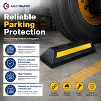 Aiko – Butée de stationnement robuste en caoutchouc et plastique réfléchissant, design personnalisable pour la sécurité des parkings extérieurs, export