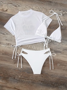 <span class=keywords><strong>Maillot</strong></span> <span class=keywords><strong>de</strong></span> <span class=keywords><strong>bain</strong></span> Western Export Bikini 3 pièces séparées avec cache-<span class=keywords><strong>maillot</strong></span> à manches courtes <span class=keywords><strong>taille</strong></span> <span class=keywords><strong>haute</strong></span> ajouré pour <span class=keywords><strong>femme</strong></span> - Product Image 6