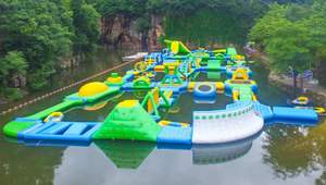 Piscine gonflable <span class=keywords><strong>pour</strong></span> enfants et adultes avec toboggan et parcours d'obstacles en PVC <span class=keywords><strong>pour</strong></span> l'extérieur - Product Image 3