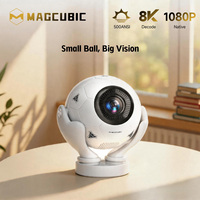 Projecteur HY320F 500 ANSI Lumens Android 14 avec Correction Trapézoïdale Automatique, Prise en Charge 8K Intégrée, Home Cinéma, Football, WiFi, LED LCD