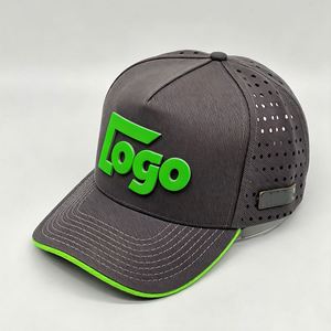 Casquette de baseball perforée avec logo personnalisé découpé au laser, logo en silicone 3D, respirante, légère, séchage rapide, pour hommes et femmes - Product Image 3