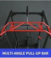 Rack à Squats et Crossover à Câbles en Acier 50x50mm, Réglable sur 12 Niveaux, Double Poulie, Rangement de Poids, Cage de Musculation pour Salle de Sport à Domicile, Unisexe