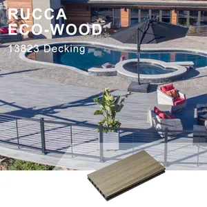 광동 Rucca 최고의 WPC/PE 설계 바닥 나무 플라스틱 복합 나무 갑판 야외