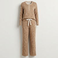 Ensemble pyjama en coton biologique pour femmes, 2 pièces, haut à manches longues et pantalon, vêtements de détente écologiques, ensembles pour femmes, vêtements de nuit pour femmes