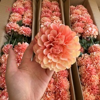 DC287 Bunga Dahlia Sutra Buatan Grosir Warna Oranye Vintage untuk Dekorasi Meja Pernikahan Musim Gugur dan Hiasan Bunga Lorong
