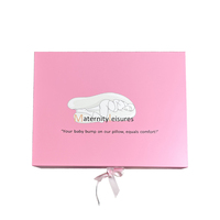 Boîte cadeau personnalisée rose pâle avec couvercle et base, motif ligné blanc et nœud en satin pour emballage cadeau et artisanat, fournisseur de solutions d'emballage pour la vente au détail