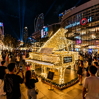 Giant LED Piano Light Installation for Shopping Mall Event Decoration Outdoor Waterproof Musical Theme Display