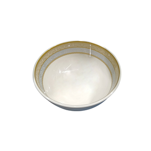 Venta caliente a granel respetuoso con el medio ambiente diseño de flores doradas agradable plato de melamina redondo de 8 pulgadas vajilla para uso en hoteles o alimentos - Product Image 5