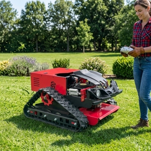 Vente directe usine Nouveaux tondeuses à gazon hybrides essence-électriques télécommandées tout-terrain Portée 100m Largeur de travail 55cm Acier - Product Image 2