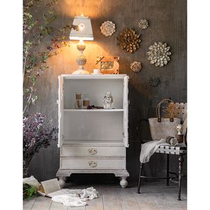 Buffets de cuisine en bois massif de qualité supérieure, style rétro blanc, pour salon - Product Image 2