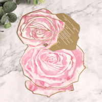 Menú de cena acrílico con espejo dorado de lujo para bodas Menú floral Rosa personalizado para cualquier evento o fiesta