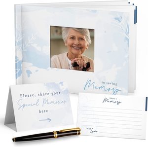 Hard Cover Custom <strong>Memory</strong> <strong>Card</strong> <strong>Funeral</strong> Guest Book for Kids - Product Image 1