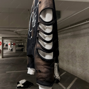 Imprimé personnalisé unisexe rétro col rond coupe régulière lavage à l'acide manches régulières haute qualité 100% coton 360g sweat-shirt en tissu tricoté - Product Image 2