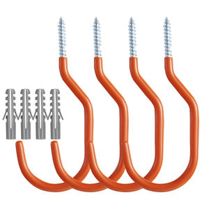 4-Pack Heavy Duty Bike Hook <span class=keywords><strong>Garage</strong></span> Ceiling Wall Mount Bicycle Storage No Drill Large Ceiling Hooks Rubber Coated Hanging Plant - Product Image 1
