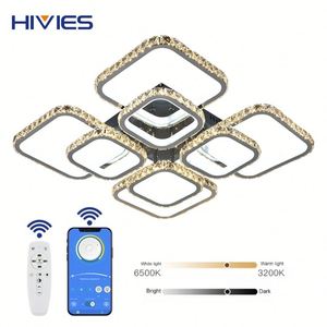 Diseño moderno personalizado elegante flor decorativa iluminación lámpara de cristal de lujo Techo sala de estar hogar 280W luz de techo LED - Product Image 5