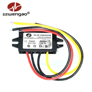 RCNUN dc to dc convertor 12v 24v to 5v 3A 5A 10A led buck voltage regulator car power converter inverter