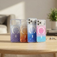 Funda Premium Brillante para iPhone 18 Pro Max, Degradado Magnético, Híbrida de TPU y PC, Carga Inalámbrica, Venta al Por Mayor