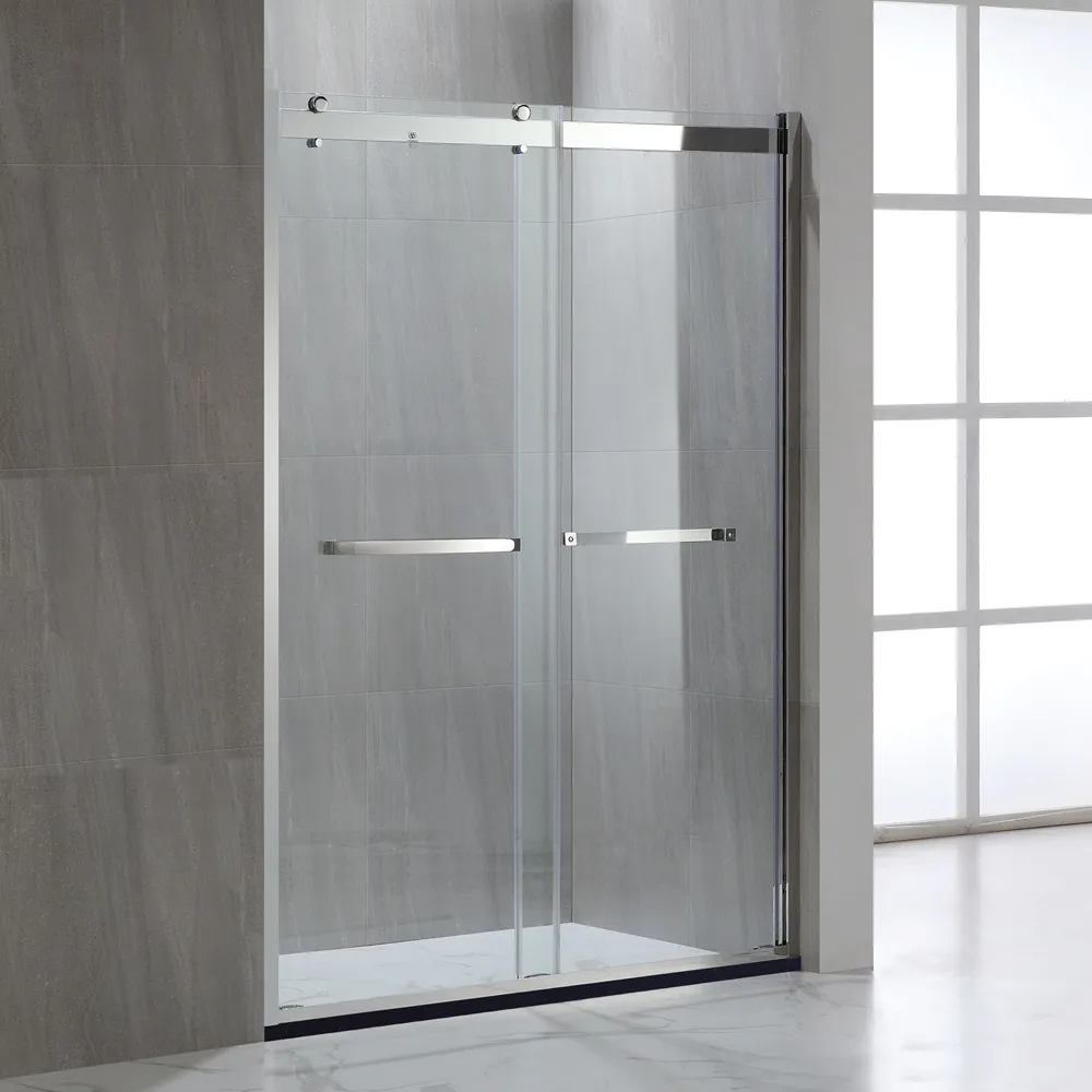 KD5230 cam kapi tasarım paslanmaz çelik çerçeve iki sürgülü duş odaları 6mm Aqua cam duş kabinleri