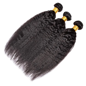Grade 10 Extensions de cheveux Remy Bundles de cheveux humains brésiliens originaux avec double trame <span class=keywords><strong>Afro</strong></span> <span class=keywords><strong>Kinky</strong></span> Straight Style pour les femmes noires - Product Image 3