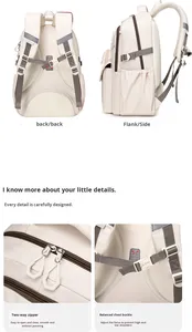 Sac à dos unisexe léger et imperméable en nylon, tendance, pour collégiens et lycéens, 20-35L, avec coussin d'air - Product Image 4