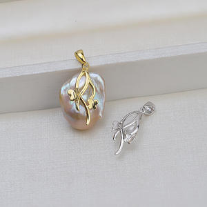 Pendentif papillon en argent 925 fait main avec perle baroque, collier en perle de forme spéciale pour femme, porte-perle vide, pendentifs fins, breloques - Product Image 4