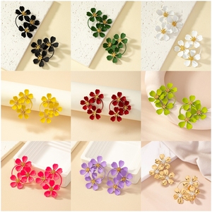 Hot Bán Phụ Nữ Mùa Hè Hoa Bông Tai Cổ Điển Tuyên Bố Lớn Cánh Hoa Bông Tai Hoa - Product Image 2