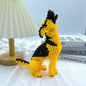 ลูกปัดอะคริลิกคุณภาพสูง งานแฮนด์เมด ลายน่ารัก สัตว์การ์ตูน ขนาด 4 มม. ลูกปัดพลาสติก พวงกุญแจรูปสุนัขพันธุ์เยอรมันเชพเพิร์ด - Product Image 4