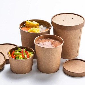 Qualité garantie bols en papier de soupe chaude jetables personnalisés avec couvercles et gobelets en papier kraft pour une utilisation en fête - Product Image 2