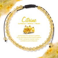 Bracelet pour femmes en cristal de 4 mm tissé à la main, grenat naturel, améthyste, citrine, bracelet en pierre naturelle avec ensemble de cartes