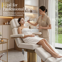 Table de massage électrique multifonctionnelle haut de gamme à 3 moteurs, inclinable et réglable, pour salon de beauté, soins du visage, extensions de cils et tatouages