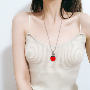 Recuerdo de Fiesta, Elegante Collar con Colgante de Pelota de Tenis de Mesa Roja, Romántico y Moderno, Collar con Colgante de Raqueta de Ping-pong - Product Image 4