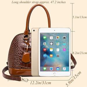 Sacs à main en cuir PU à motif crocodile pour femmes, sacs à bandoulière de créateur pour femmes, pochette portefeuille sac à main - Product Image 2