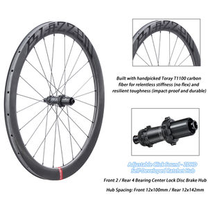 Set di Ruote in Fibra di Carbonio T1100 700C per Bici da <span class=keywords><strong>Corsa</strong></span> con Freni a Disco, 50mm, Finitura Opaca, Tubeless, con OEM - Product Image 3