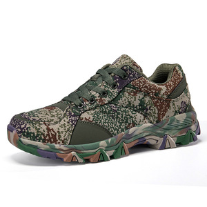 Bottes tactiques pour hommes, chaussures de randonnée en nylon à lacets, design camouflage, imperméables, semelle antidérapante - Product Image 5