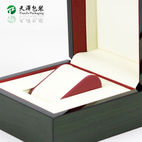 Boîte à montre en bois vert foncé brillant personnalisée pour emballage cadeau de montre de luxe, étui de présentation protecteur pour une seule montre avec logo personnalisé