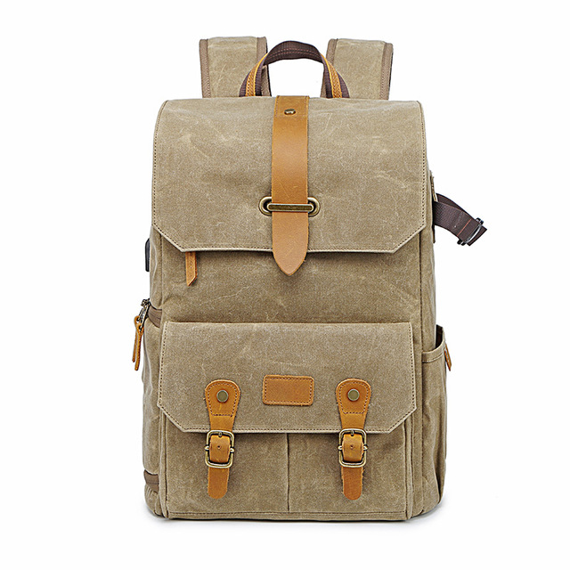 New Luxury Waterproof Canvas Camera Backpack Men Women Nylon DSLR Mirrorless Zipper for Outdoor Photography