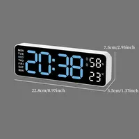 Reloj de Escritorio Digital LED Moderno con Pantalla Grande, Funcionamiento con Batería, Día de la Semana, Temperatura y Humedad para Oficina en Casa
