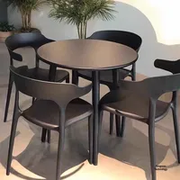 Table et chaises d'extérieur modernes en fer, imperméables et résistantes au soleil, pour jardin et extérieur, idéales pour la négociation et les moments de détente, populaires pour le thé, le café et les boissons lactées