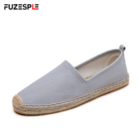 Sepatu Flat Kasual Wanita Elegan Warna Kuning, Sol Anyaman Jute Klasik, Nyaman, Mudah Dipakai untuk Sehari-hari, Espadrilles