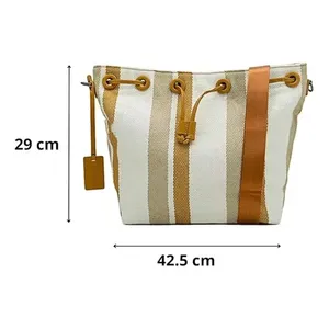 Borsa a tracolla Vintage con motivo alligatore da donna con cinturino regolabile a righe in tessuto Beige fodera per borse a tracolla estive invernali - Product Image 2