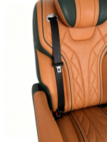 Siège de Capitaine Luxe Orange et Noir, Pivotant et Inclinable, avec Repose-Pieds Électrique, Massage, Ventilation, Chauffage et USB pour Van, MPV, VR et Modification Automobile