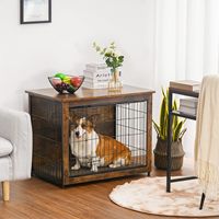 Meuble pour chien écologique avec coussins, lit pour chien en bois avec deux portes, design contemporain, durable, pour intérieur
