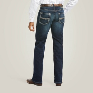 <span class=keywords><strong>Jeans</strong></span> da uomo con cuciture spesse in Denim <span class=keywords><strong>Super</strong></span> impilabili con taglio Semi svasato aderente - Product Image 3