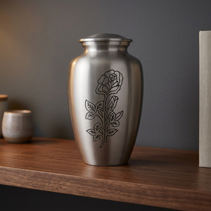 Urne funéraire en aluminium de qualité, finition émail bleu, pour cendres d'adultes, fournitures funéraires, urne de crémation - Artisanat indien - Product Image 3