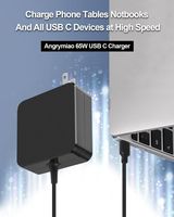 Adaptateur Secteur USB-C 65W pour Ordinateur Portable MacBook Dell Latitude Lenovo Huawei MateBook HP Spectre Acer Chromebook Chargeur Mural Rapide PD