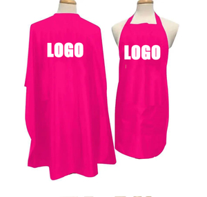 Conception personnalisée cheveux <span class=keywords><strong>de</strong></span> barbier rose vif serviettes en coton blanc noir imperméable <span class=keywords><strong>salon</strong></span> <span class=keywords><strong>de</strong></span> <span class=keywords><strong>coiffure</strong></span> cape <span class=keywords><strong>de</strong></span> coupe avec logo imprimé personnalisation - Product Image 1